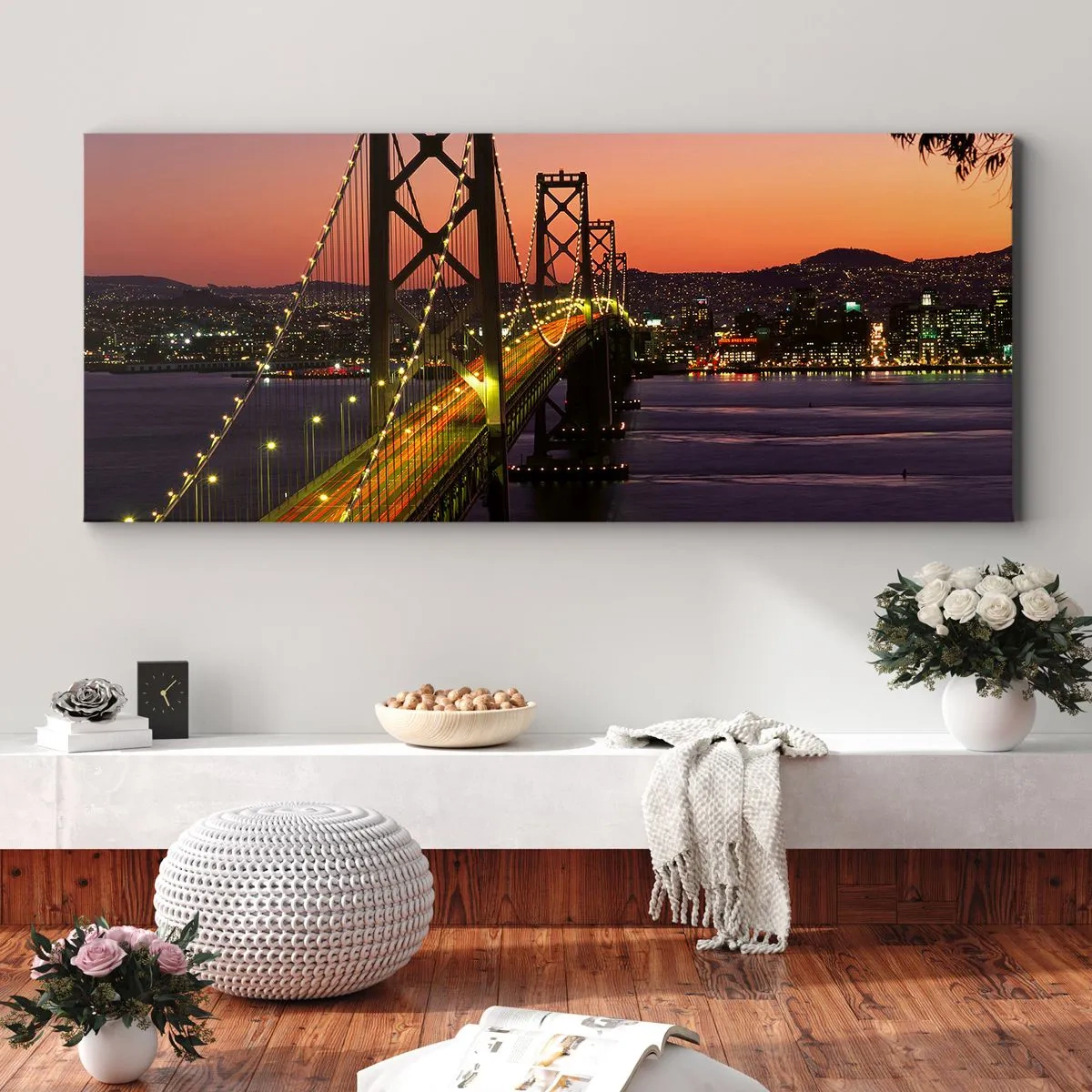 Impression sur toile - Image sur toile - Soirée violette - 90x30 cm