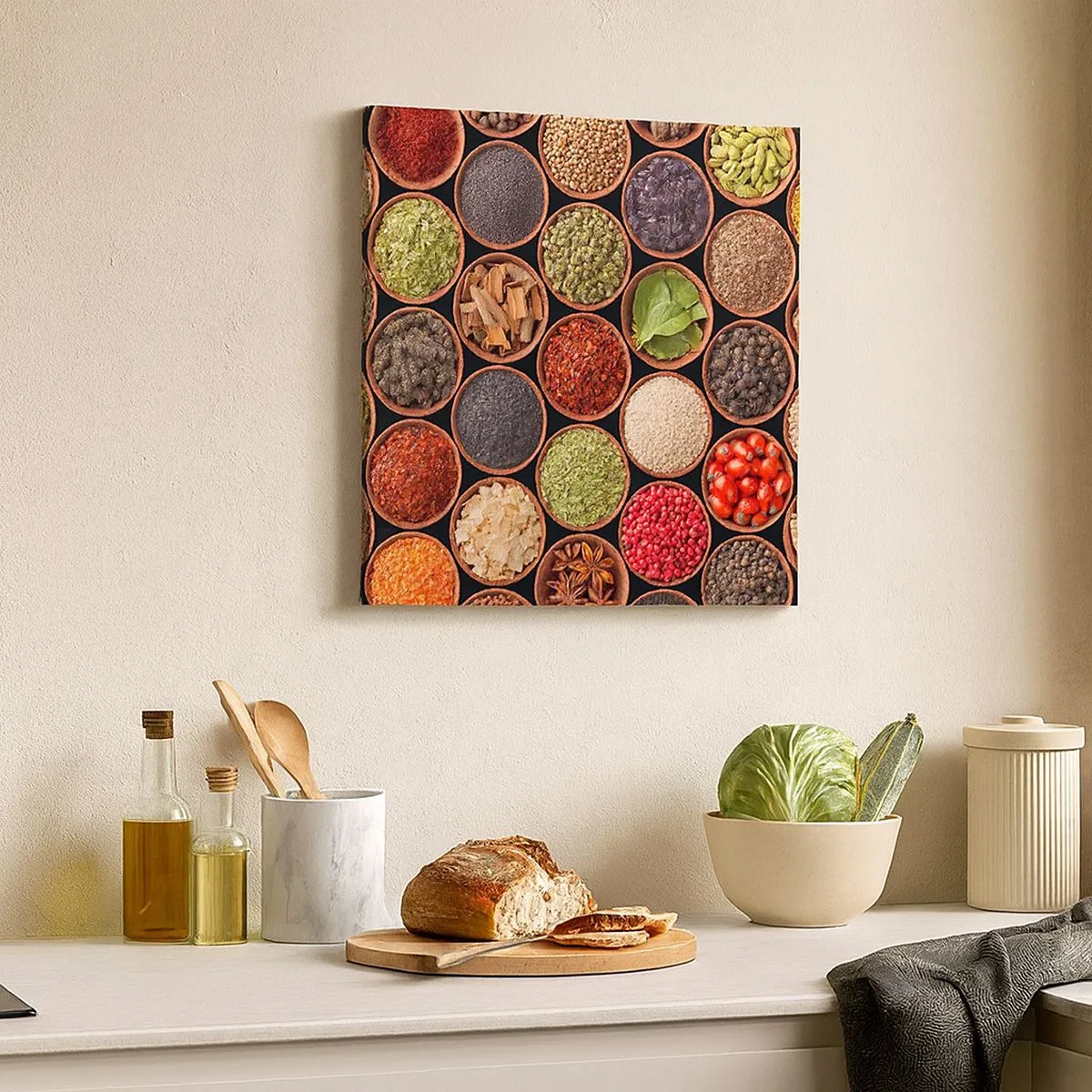 Impression sur toile - Image sur toile - Toutes les saveurs du monde - 30x30 cm