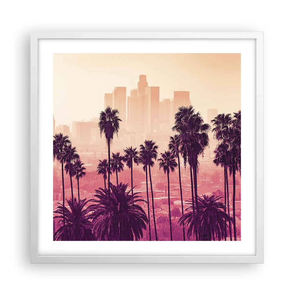 Affiche dans un cadre blanc - Poster - Paysage californien - 50x50 cm