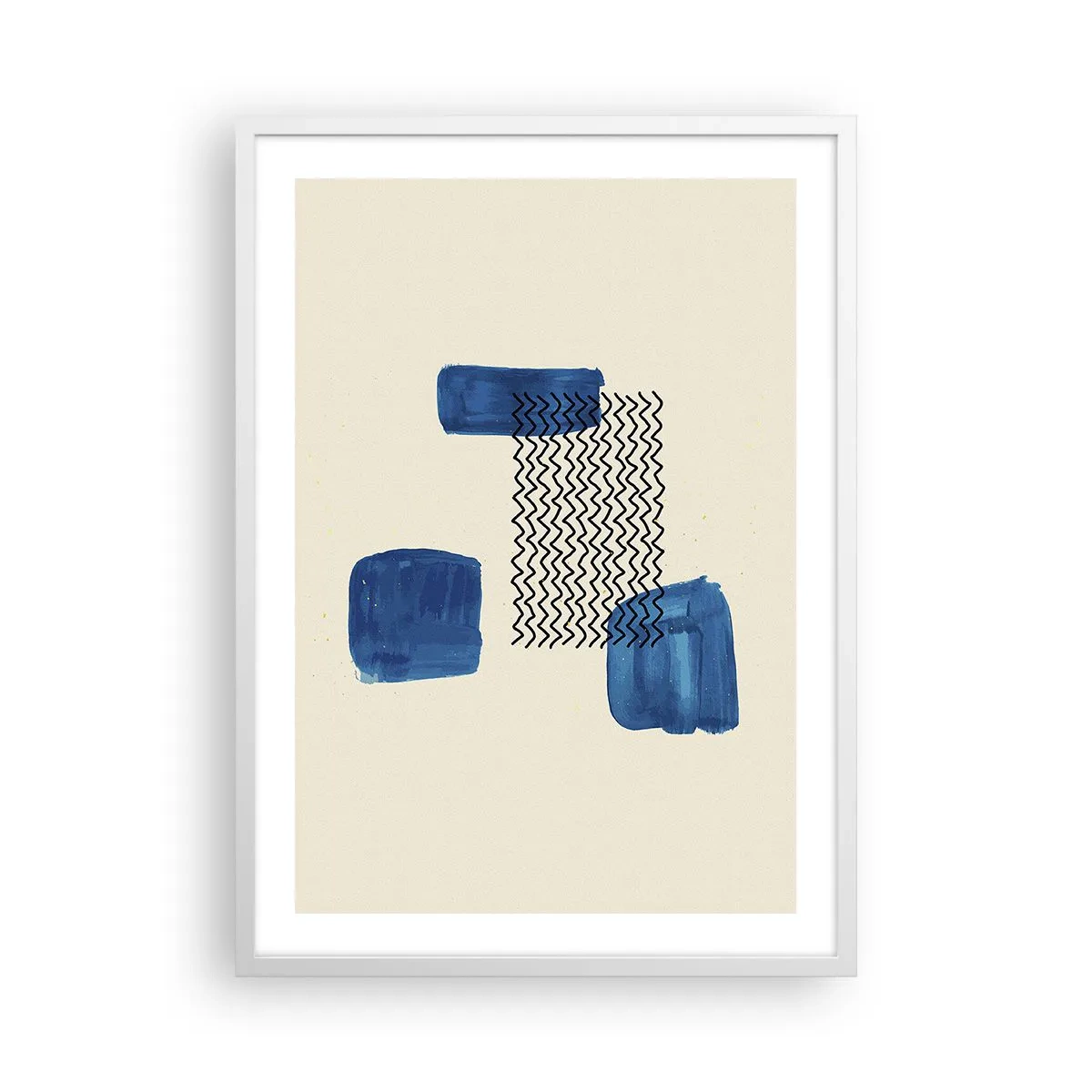 Affiche dans un cadre blanc - Poster - Quatuor abstrait - 50x70 cm