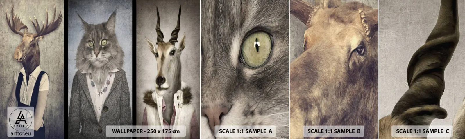 Échantillon de Papier Peint Autocollant Deluxe Sticker - La fourrure revient à la mode - Abstraction, Fantaisie, Élan - 100x30 cm