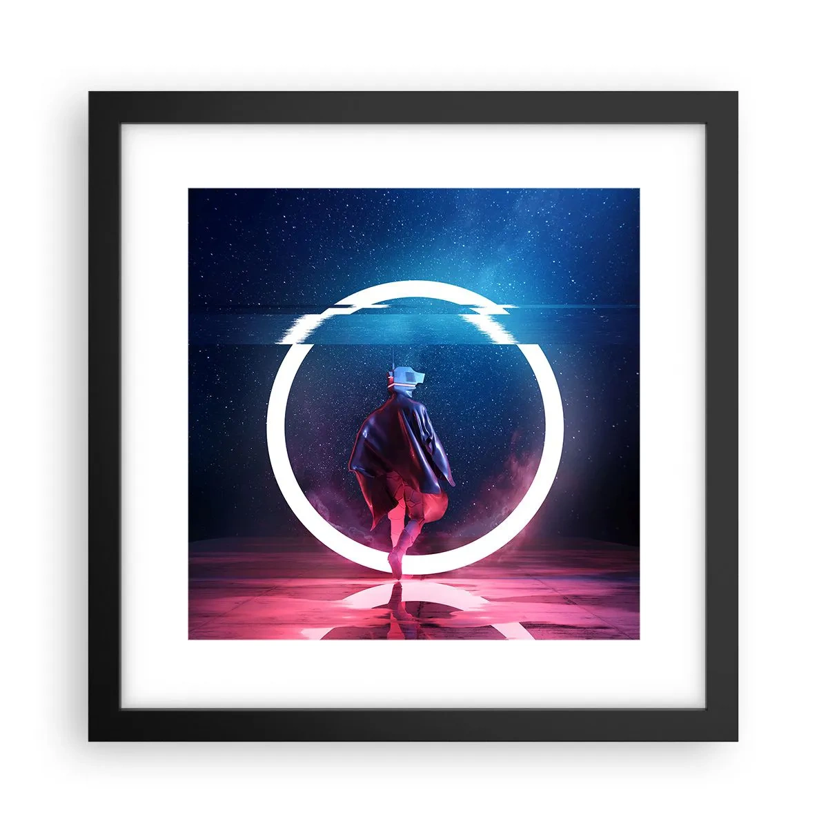 Affiche dans un cadre noir - Poster - Entre deux mondes - 30x30 cm