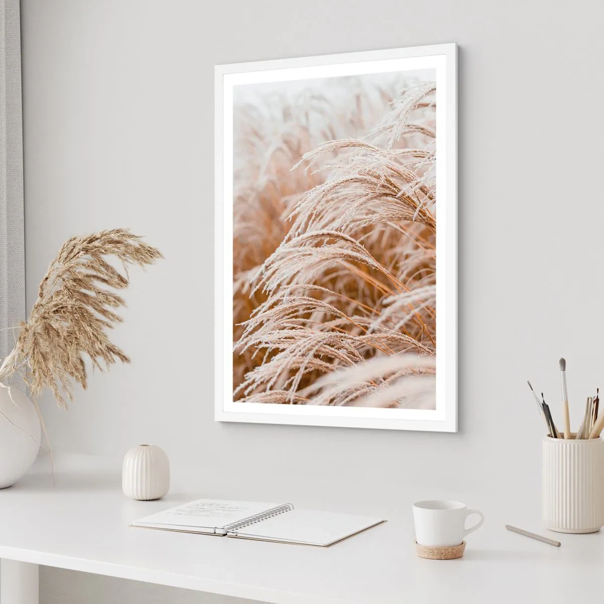 Affiche dans un cadre blanc - Poster - Prosternez-vous devant le soleil d'automne - 70x100 cm