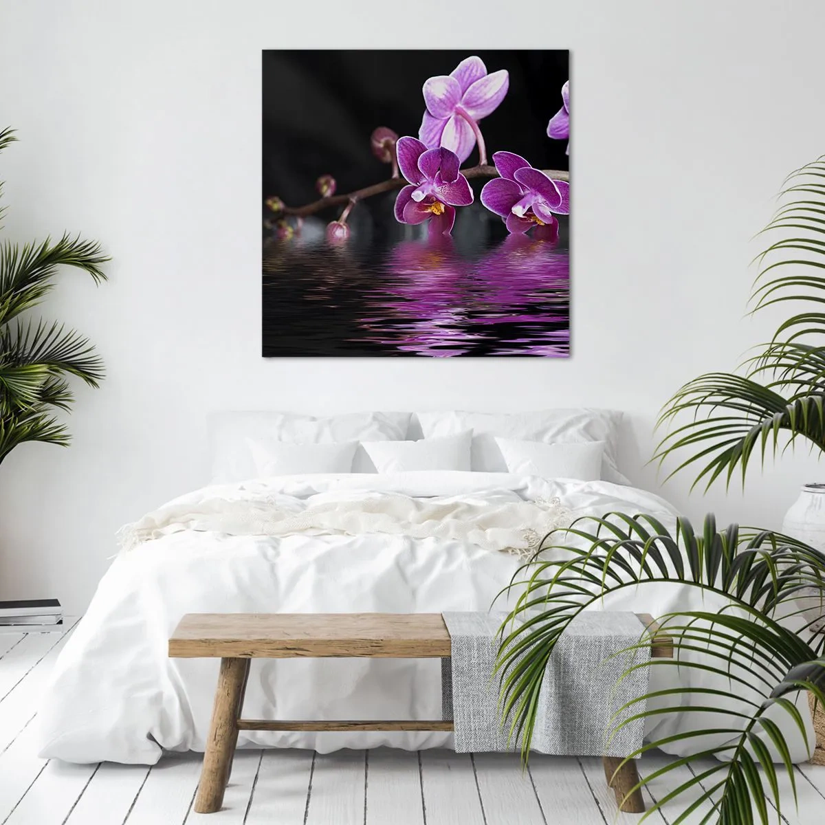 Impression sur toile - Image sur toile - Reflet lilas de la beauté - 30x30 cm