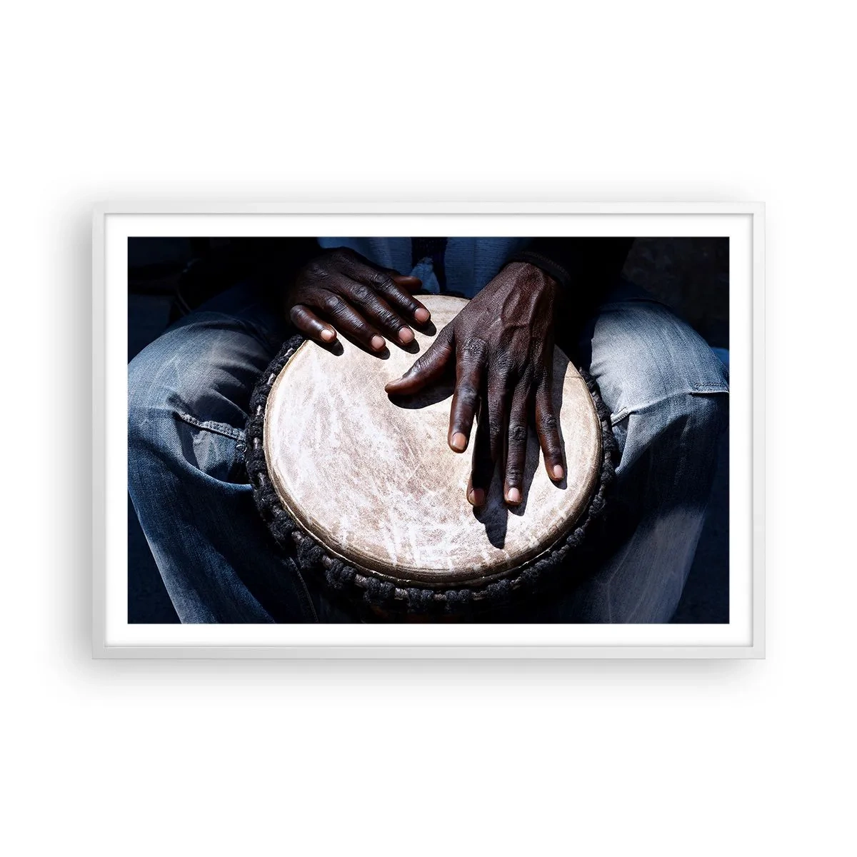 Affiche dans un cadre blanc - Poster - Vis à son rythme - 91x61 cm