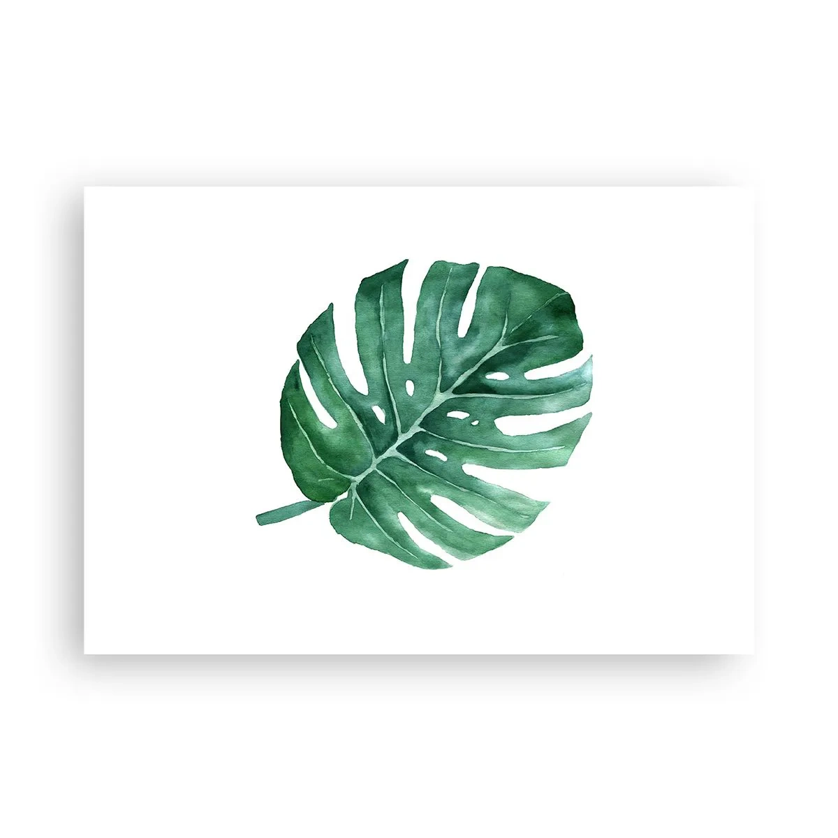 Affiche - Poster - Feuille de monstera verte dans un style minimaliste - 100x70cm - Concept vert - Décoration murale moderne pour le salon et la chambre ARTTOR