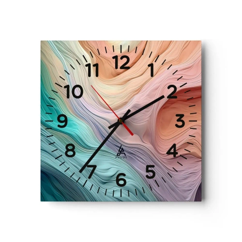 Horloge murale - Pendule murale - Vague arc-en-ciel - 40x40 cm