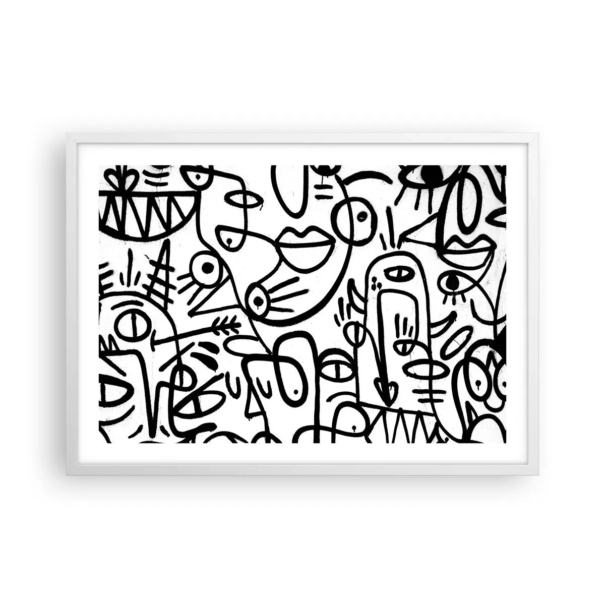 Affiche dans un cadre blanc - Poster - Visages et mirages - 70x50 cm