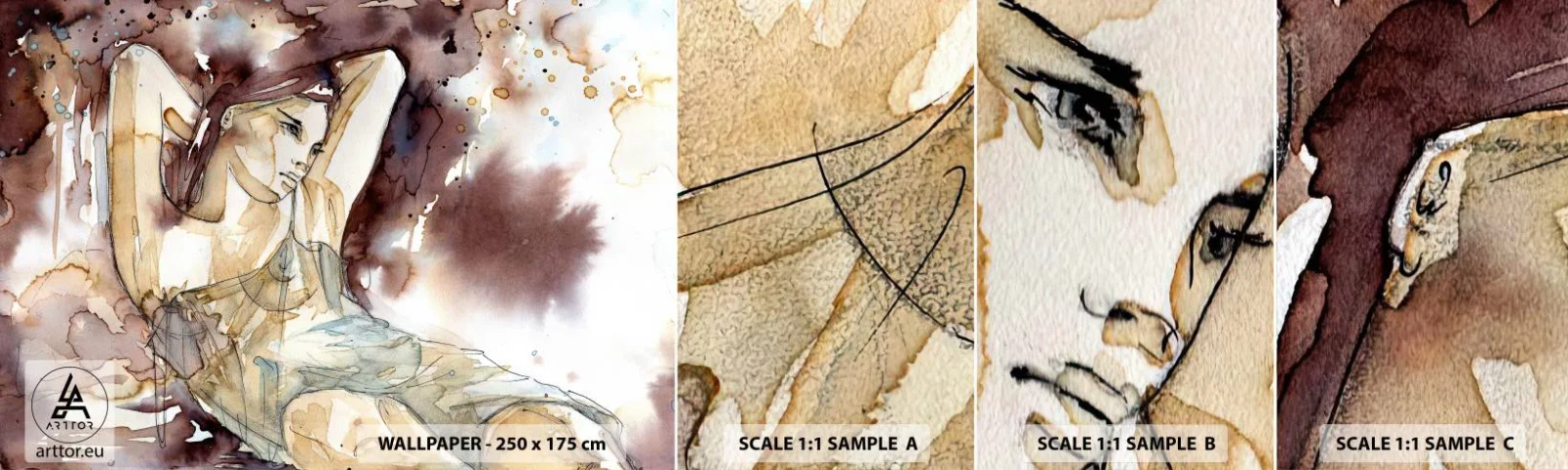 Échantillon De Papier Peint Standard Eco - D'humeur lilas - Abstraction, Femme, Corps - 100x30 cm