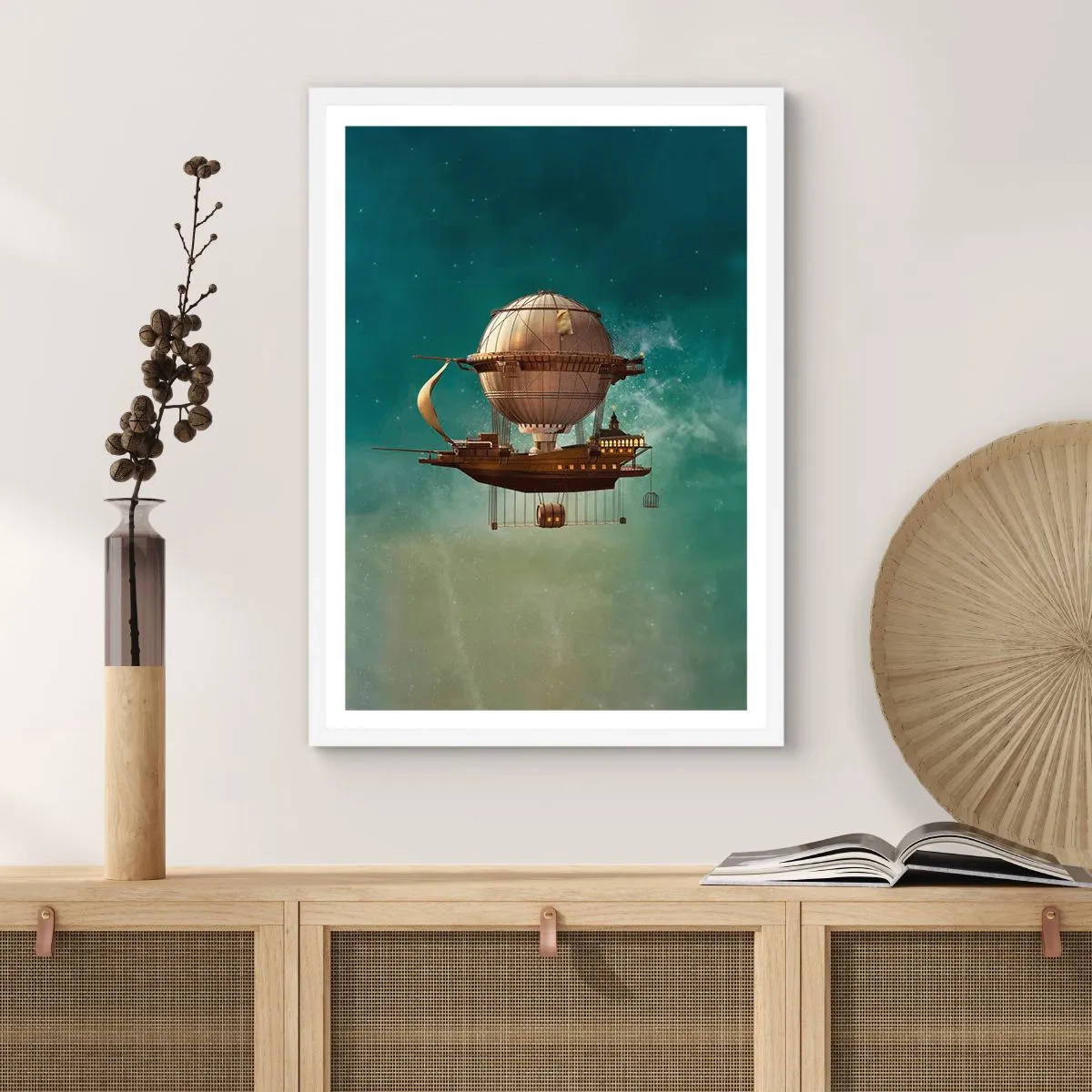 Affiche dans un cadre blanc - Poster - Jules Verne vous salue - 70x100 cm