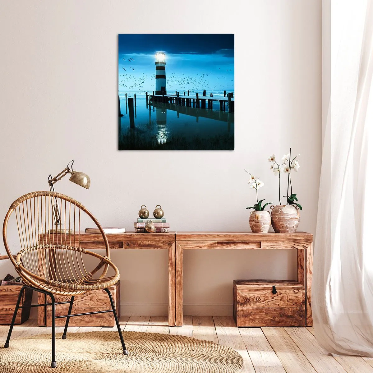 Impression sur toile - Image sur toile - Et tu n'as pas peur du noir - 70x70 cm