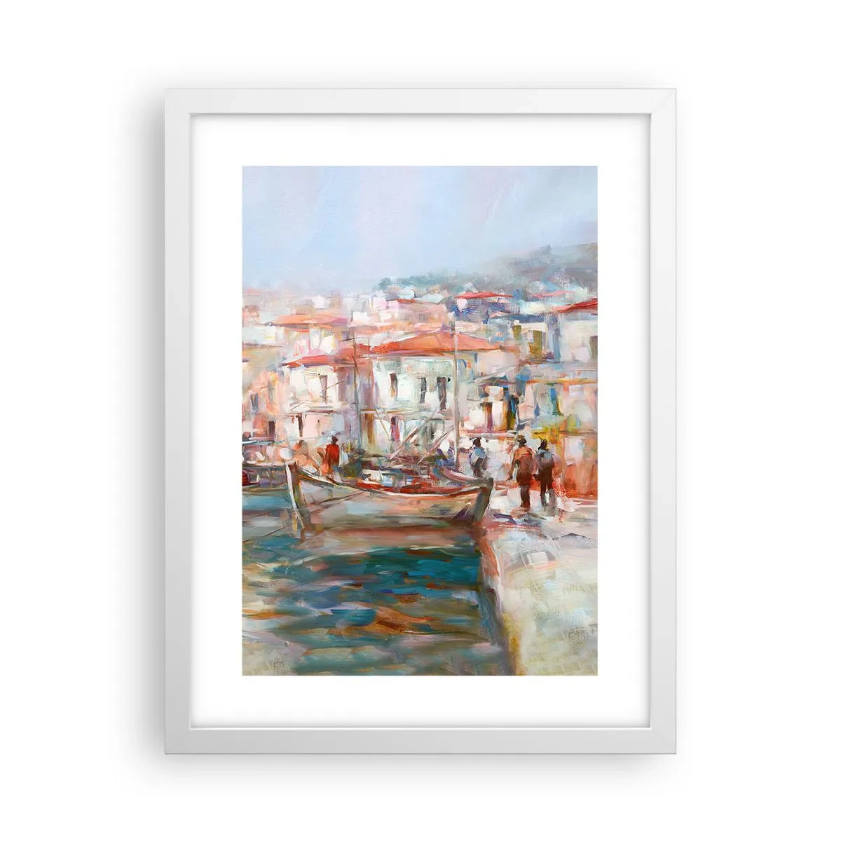 Affiche dans un cadre blanc - Poster - Vacances pastelles - 30x40 cm