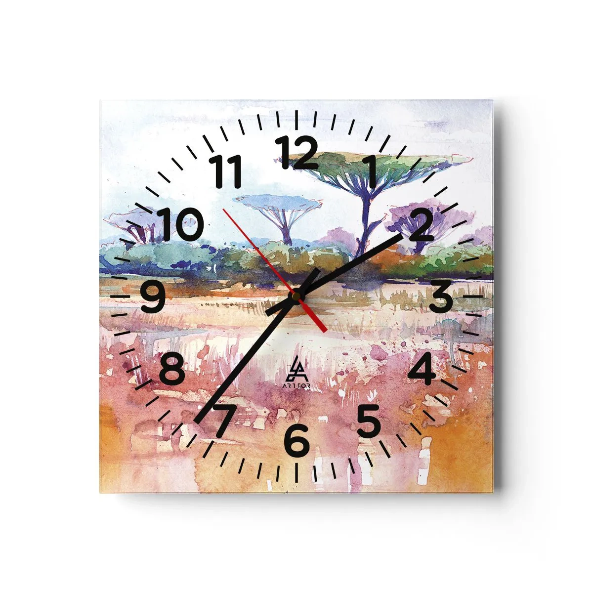 Horloge murale - Pendule murale - Couleurs de savane - 40x40 cm