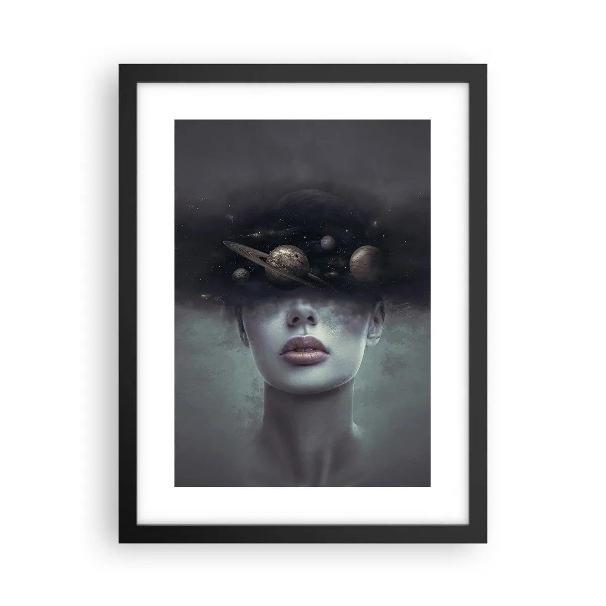 Affiche dans un cadre noir - Poster - Et les planètes deviennent folles... - 30x40 cm