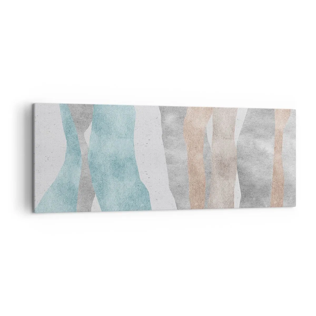 Impression sur toile - Image sur toile - Rayures abstraites aux tons pastel - 140x50cm - Une étude de proximité - Décoration murale moderne pour le salon et la chambre ARTTOR