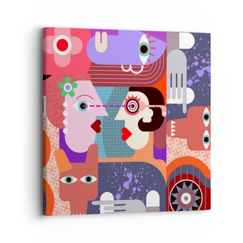 Impression sur toile - Image sur toile - Les yeux dans les yeux - 30x30 cm