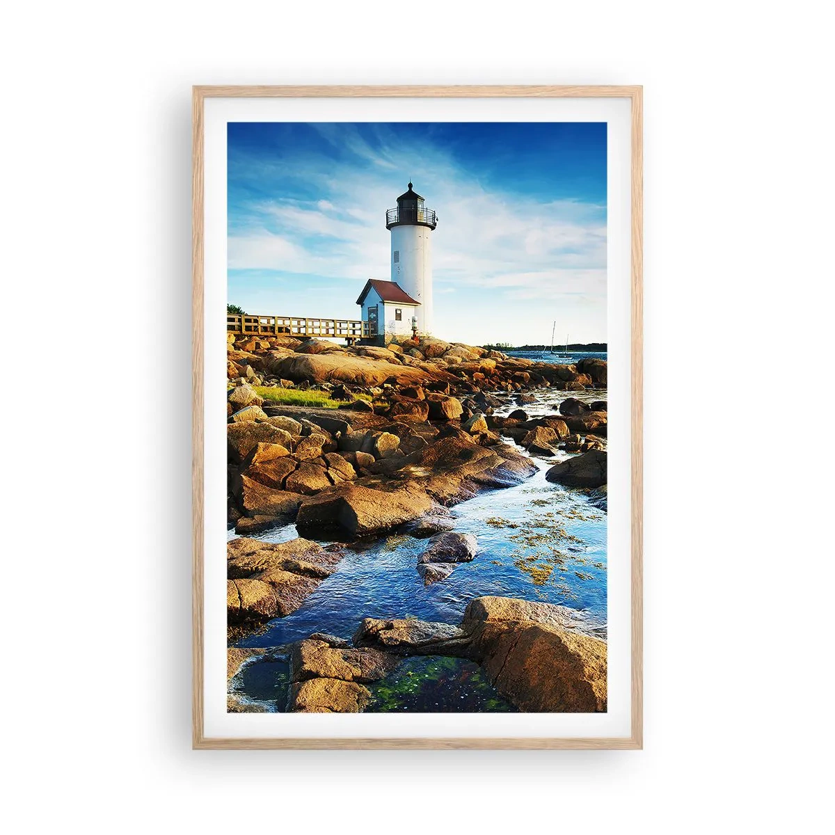 Affiche dans un chêne clair - Poster - Revenez heureux, j'attends - 61x91 cm