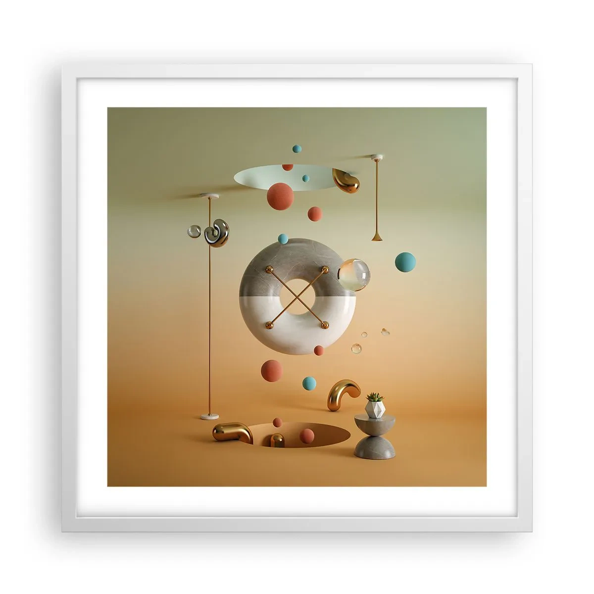 Affiche dans un cadre blanc - Poster - Tout peut arriver - 50x50 cm