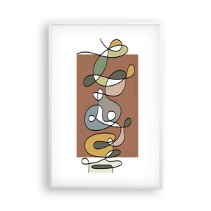 Affiche dans un cadre blanc - Poster - Une abstraction qui mérite le sourire - 61x91 cm