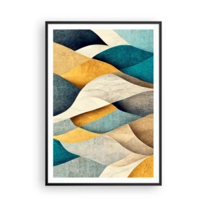 Affiche dans un cadre noir - Poster - Rythme et vague - 70x100 cm