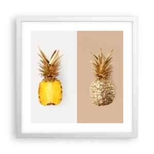 Affiche dans un cadre blanc - Poster - Ananas pour nous - 40x40 cm