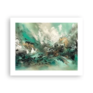 Affiche - Poster - Ressac émeraude et noir - 50x40 cm