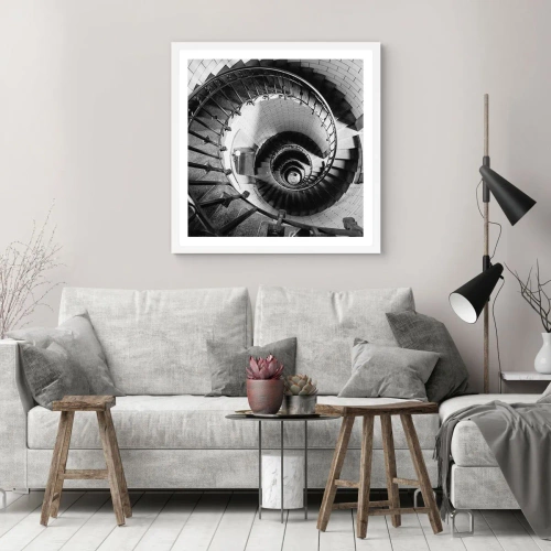 Affiche dans un cadre blanc - Poster - De plus en plus haut - 50x50 cm