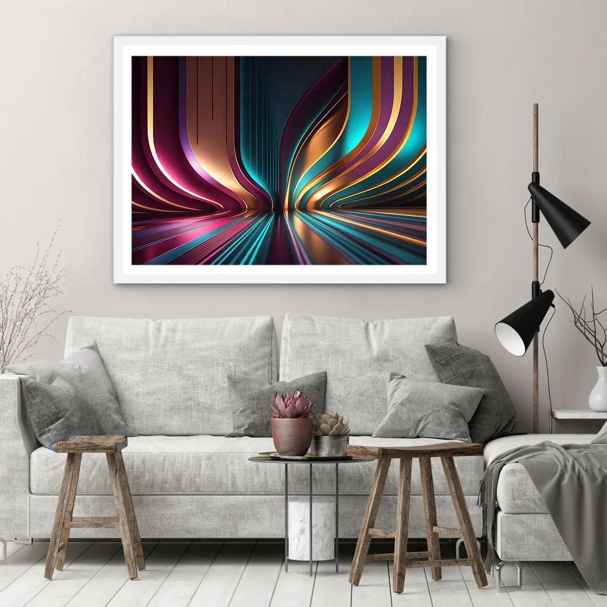 Affiche dans un cadre blanc - Poster - Architektura światła - 50x40 cm