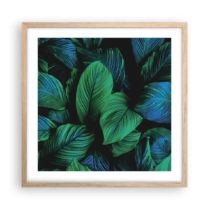 Affiche dans un chêne clair - Poster - Dans la foule verte - 50x50 cm