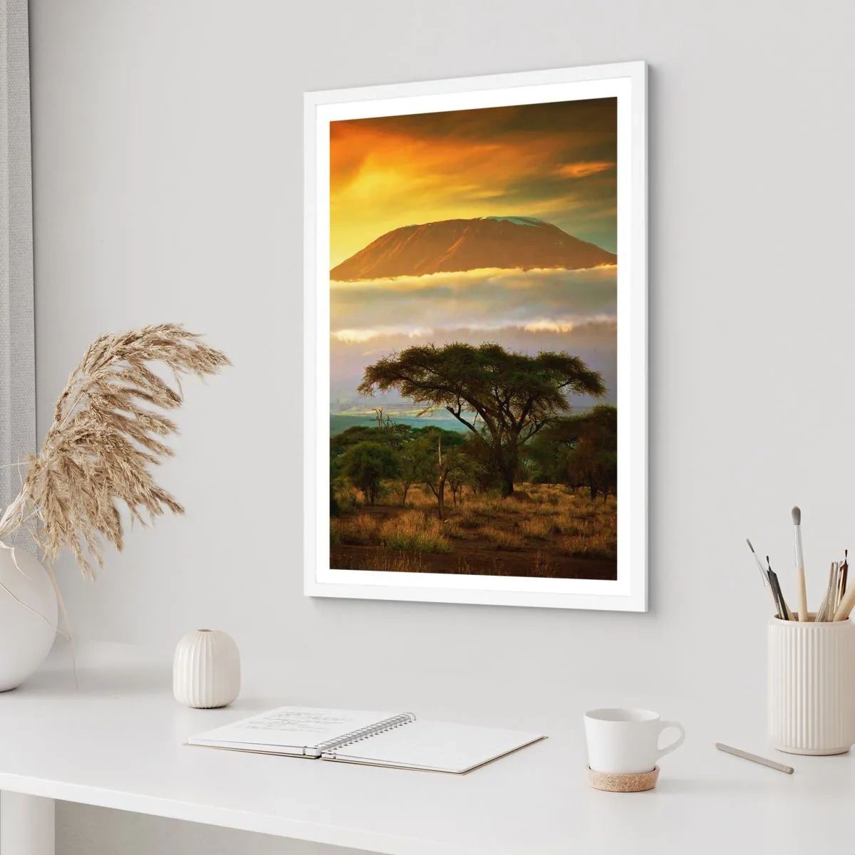 Affiche dans un cadre blanc - Poster - Un rêve de voyageur - 40x50 cm