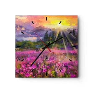 Horloge murale - Pendule murale - Dans la vallée à l'abri du soleil - 40x40 cm