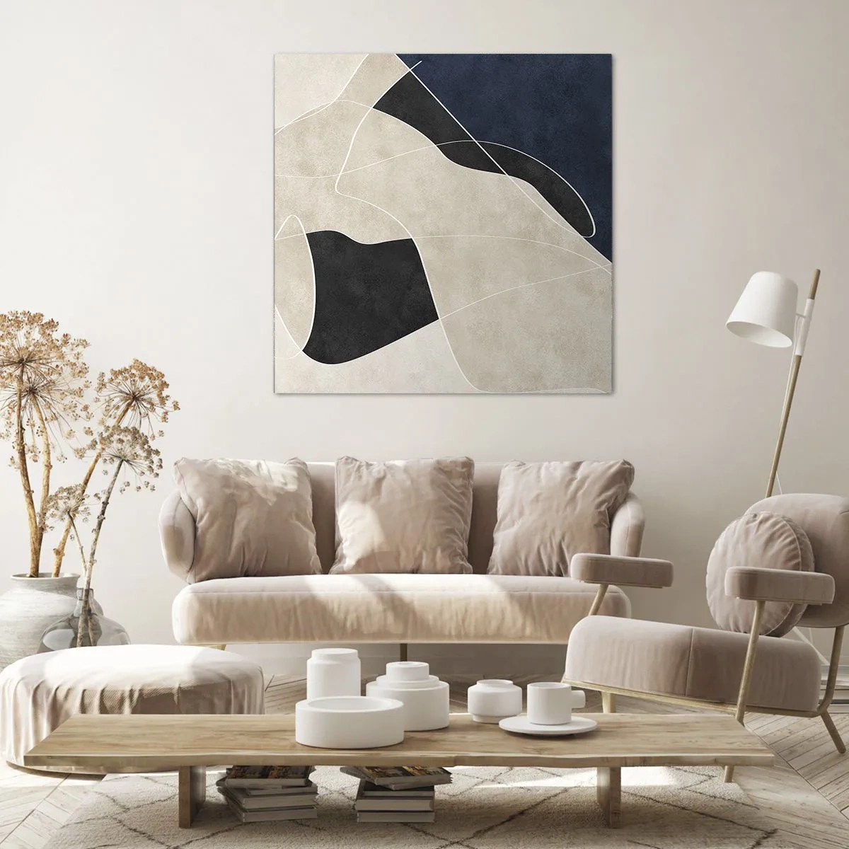 Impression sur toile - Image sur toile - Composition abstraite - contraste de couleurs - 30x30 cm