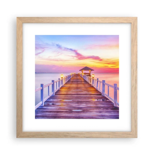 Affiche dans un chêne clair - Poster - Le silence lilas-doré du soir - 30x30 cm