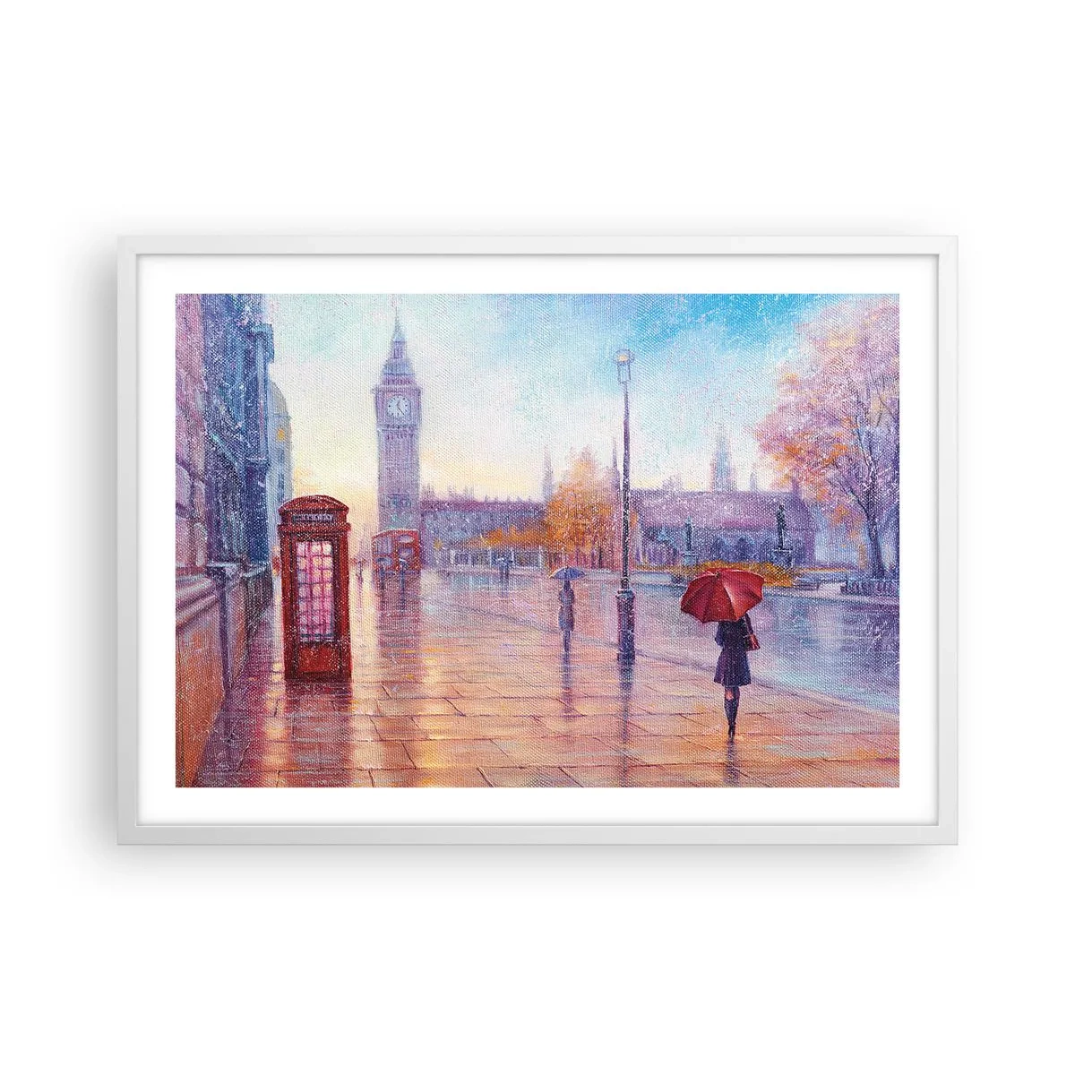 Affiche dans un cadre blanc - Poster - Jour automnal londonien - 70x50 cm