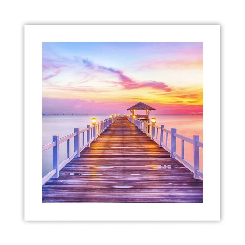 Affiche - Poster - Le silence lilas-doré du soir - 40x40 cm