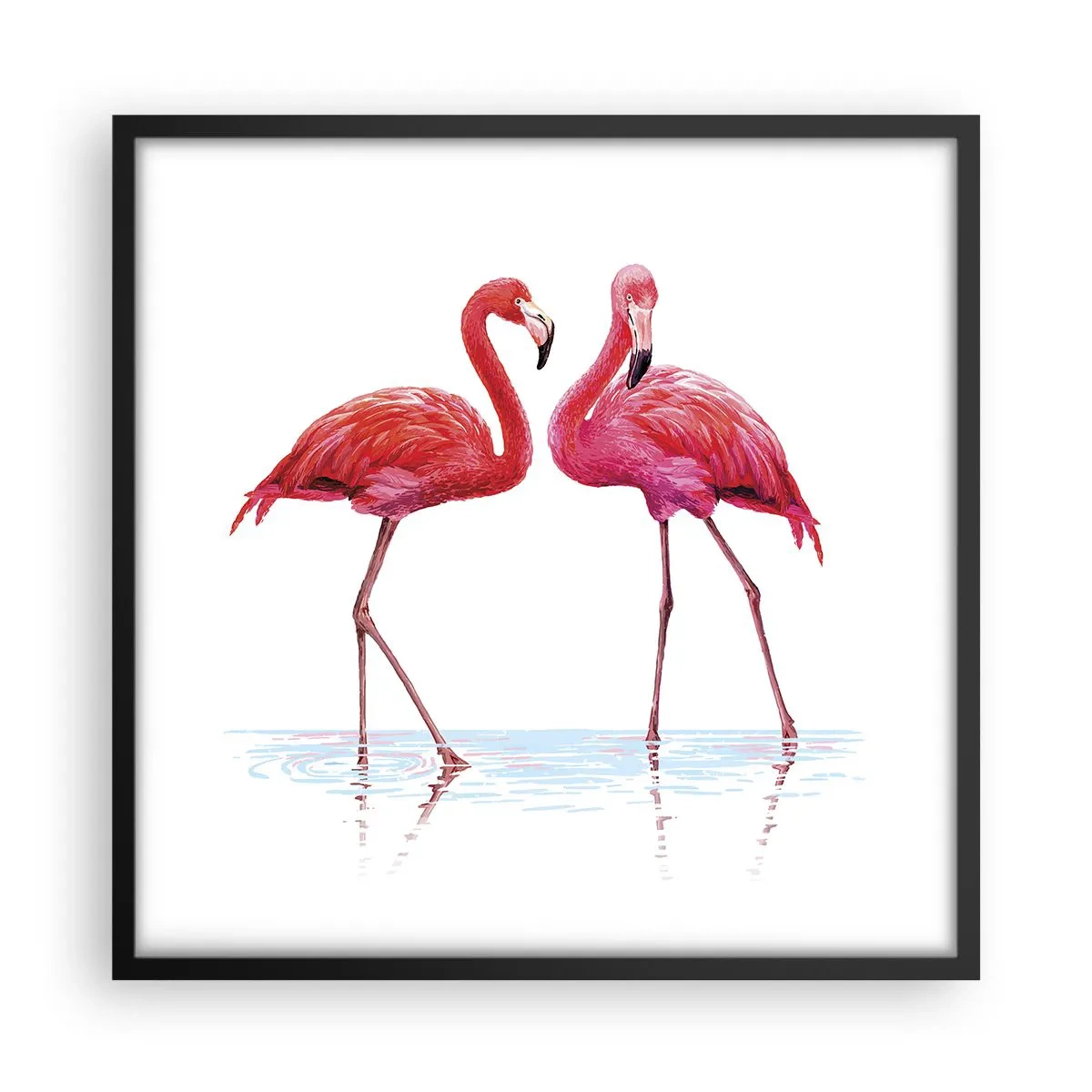 Affiche dans un cadre noir - Poster - Rendez-vous rose - 50x50 cm