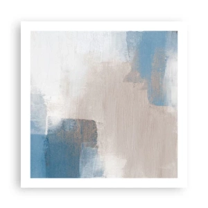 Affiche - Poster - Abstraction rose derrière un rideau de bleu - 60x60 cm