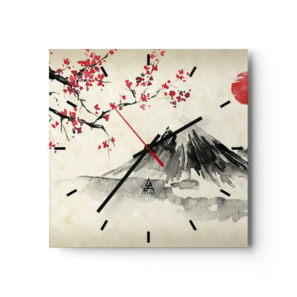 Horloge murale - Pendule murale - Tomber amoureux du Japon - 40x40 cm