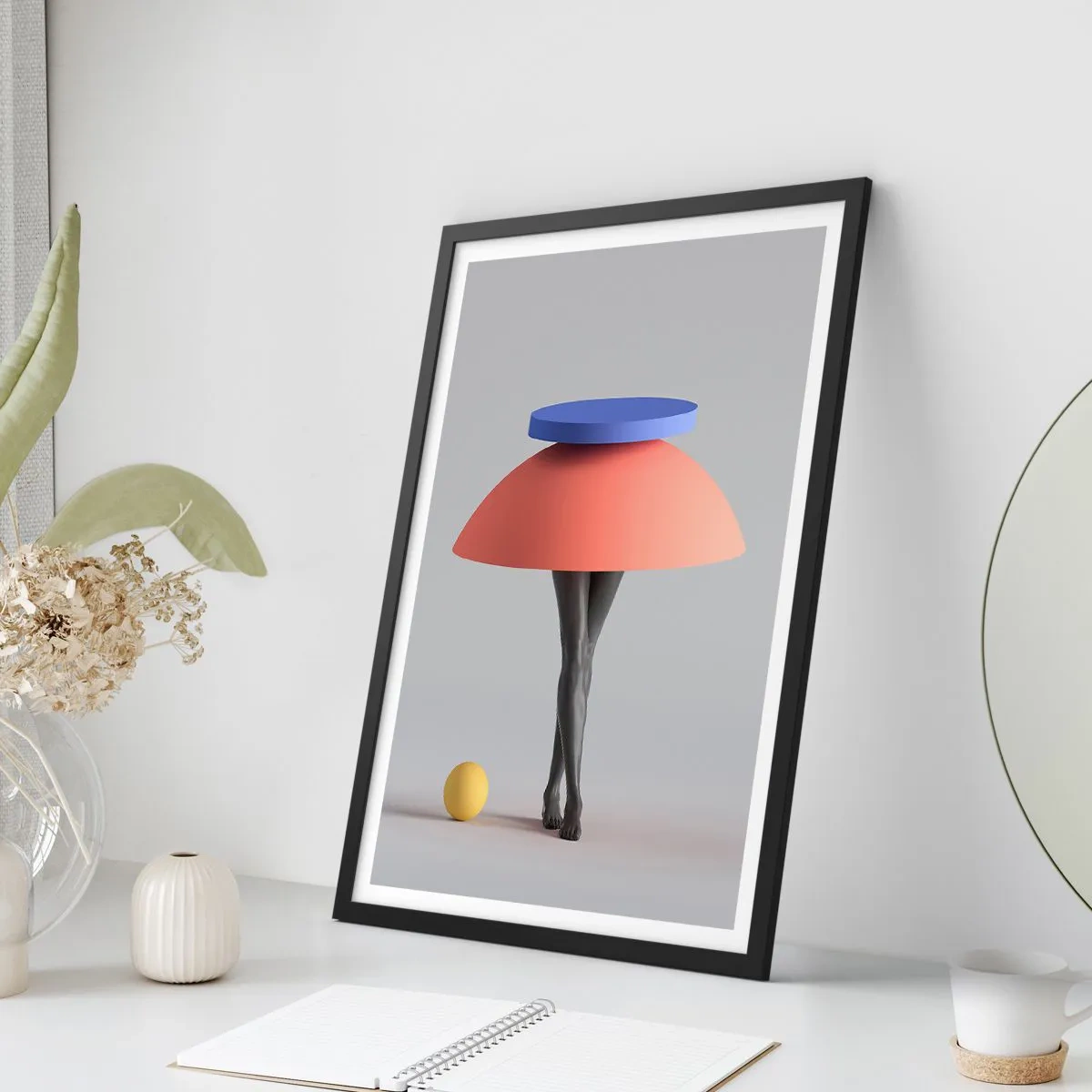 Affiche dans un cadre noir - Poster - Composition surréaliste - 40x50 cm