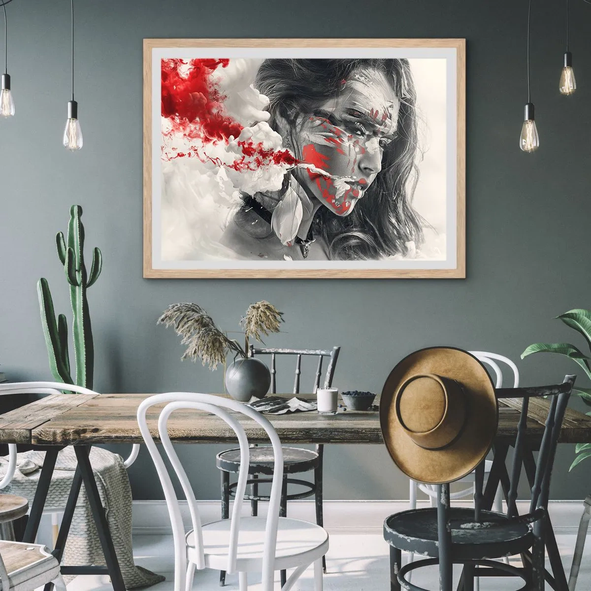 Affiche dans un chêne clair - Poster - Dans les fumées de l'absurde - 91x61 cm