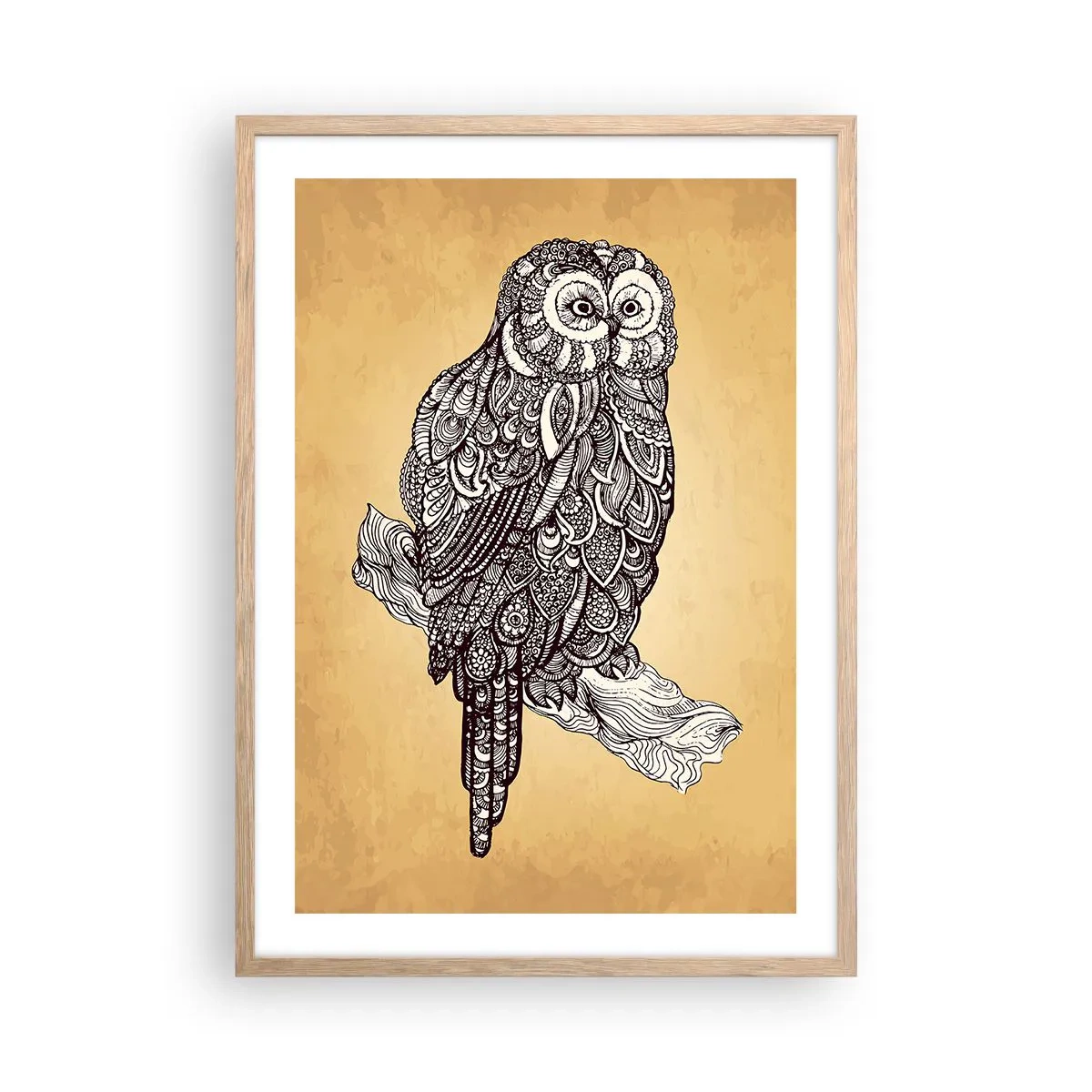 Affiche dans un chêne clair - Poster - Ornements complexes de sagesse - 50x70 cm