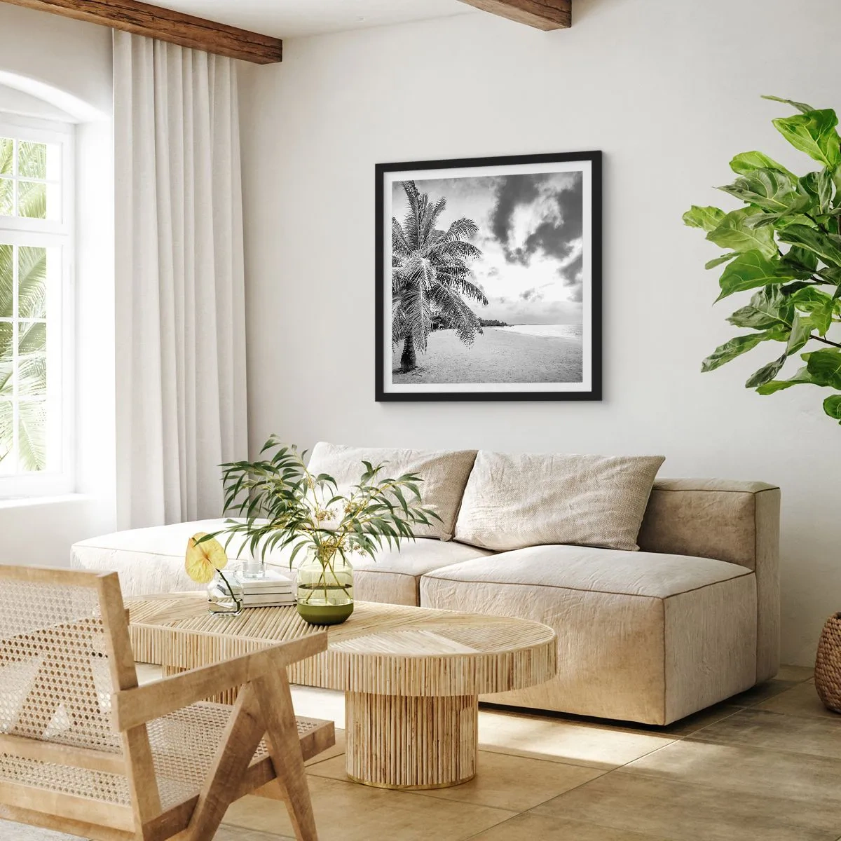 Affiche dans un cadre noir - Poster - Quand tu aspires à la solitude - 30x30 cm