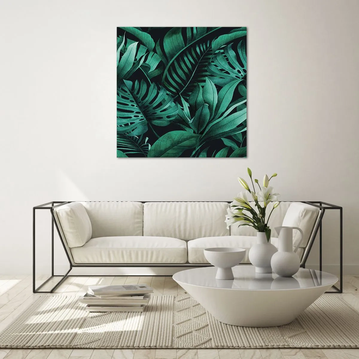 Impression sur verre - Image sur verre - Profondeur du vert tropical - 60x60 cm