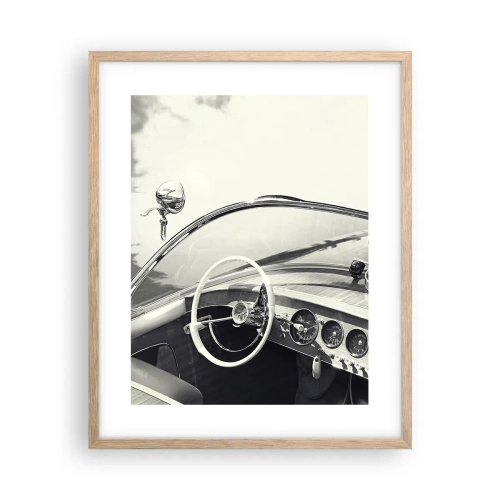 Affiche dans un chêne clair - Poster - Temps pour riche - 40x50 cm