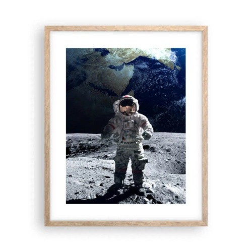 Affiche dans un chêne clair - Poster - Salutations de la lune - 40x50 cm