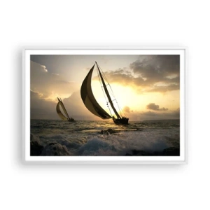 Affiche dans un cadre blanc - Poster - Avec le vent et contre le vent - 100x70 cm