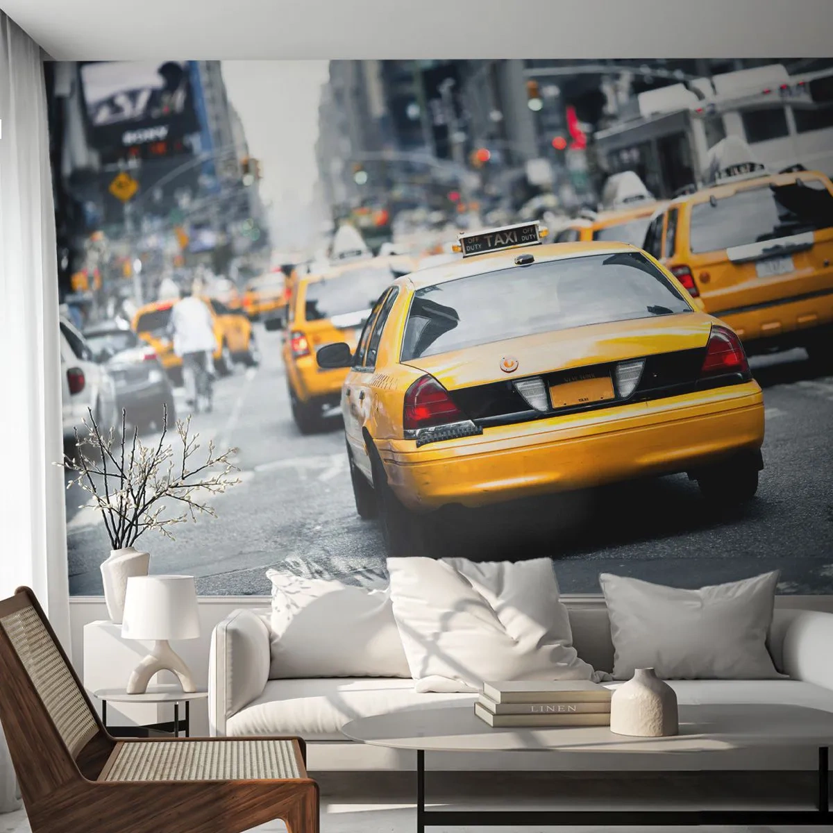 Papier peint sur mesure Premium Canvas - Seulement dans cette ville - Ville, New York, Taxi
