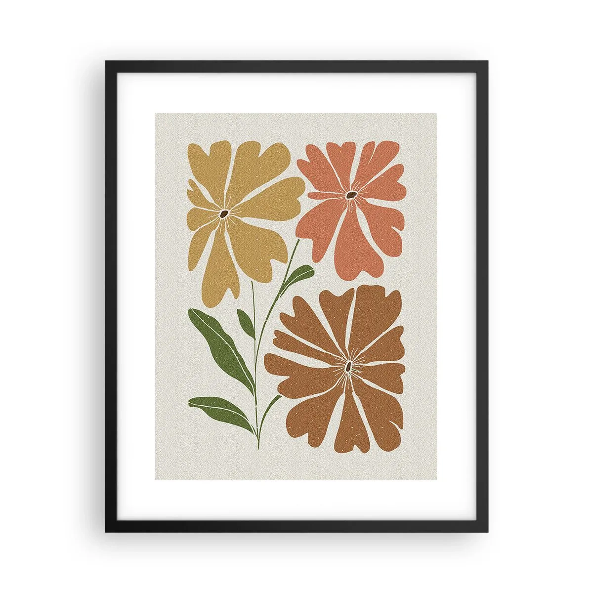 Affiche dans un cadre noir - Poster - Nature et géométrie - 40x50 cm