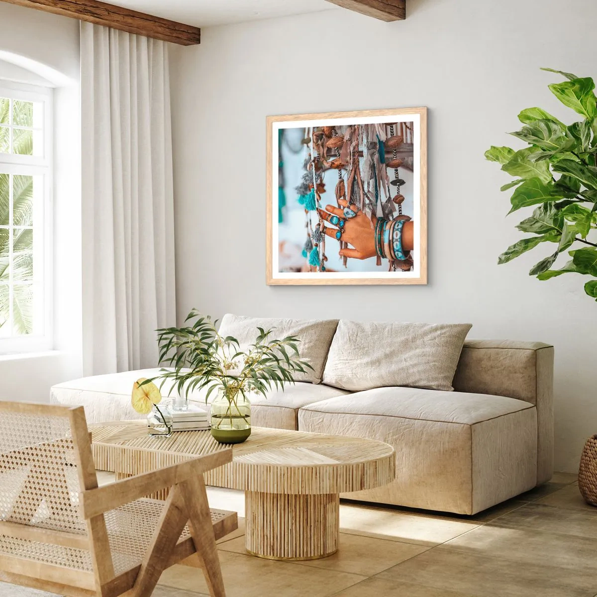 Affiche dans un chêne clair - Poster - Trésor local - 60x60 cm