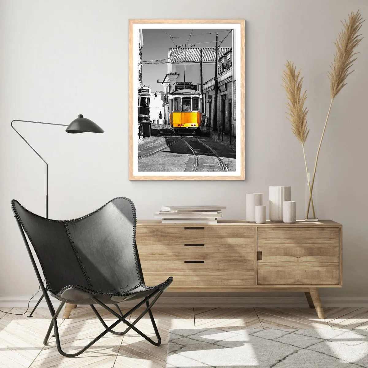 Affiche dans un chêne clair - Poster - L'âme de Lisbonne - 70x100 cm